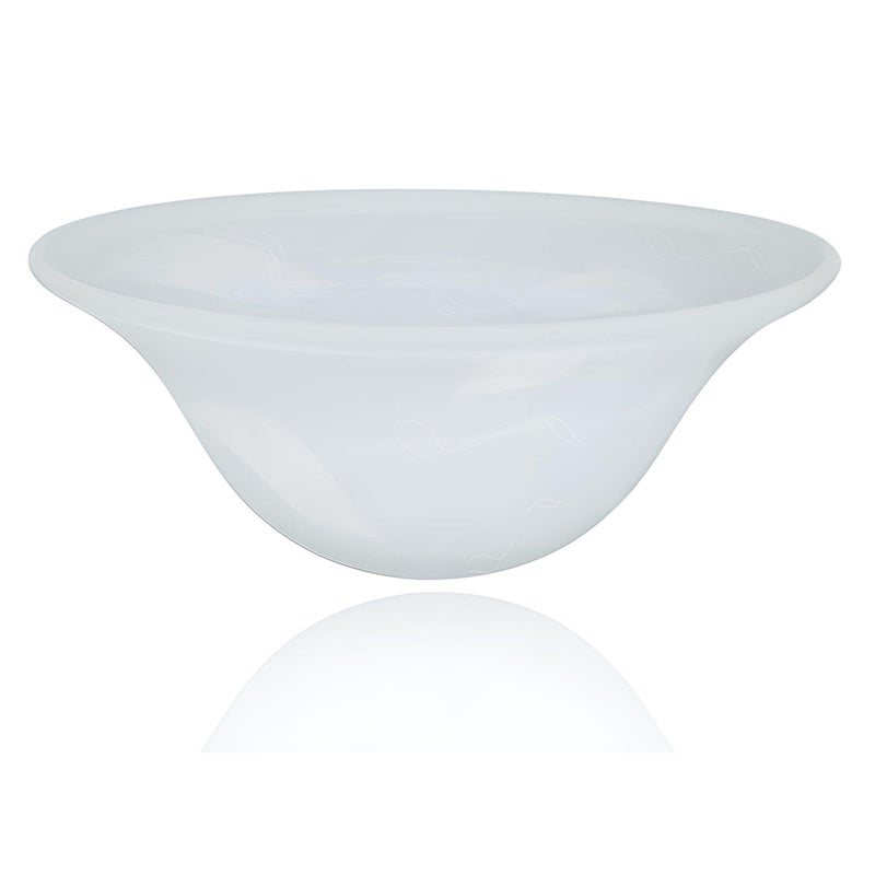 LightAccents White Floor Lamp Glass Shade Replacement - Modern Bowl Torchiere Lamp, Height: 4.75 inches, Width: 12 inches - Image 1